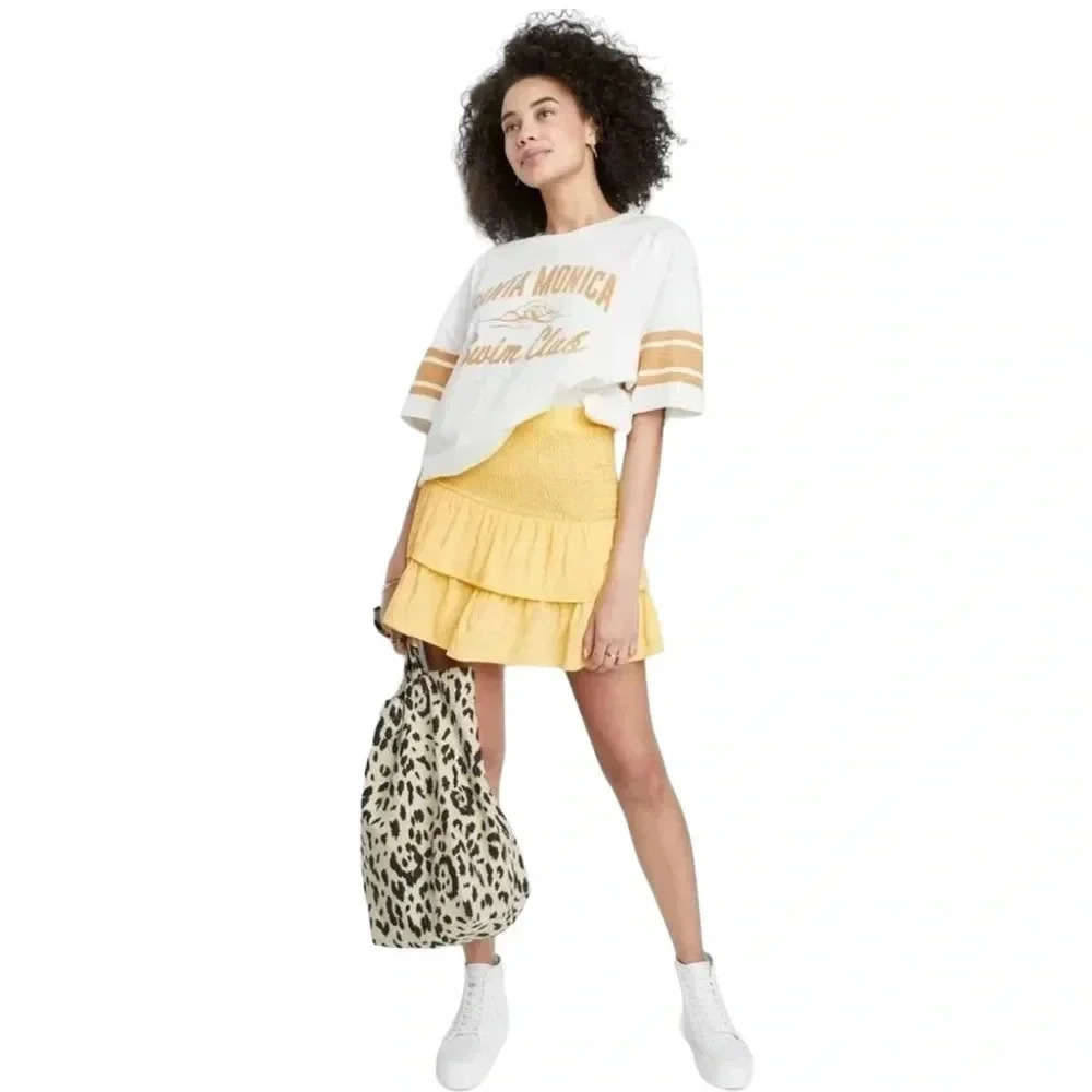 Ascot and Hart Stretchy Fluttered Tiered Skirt